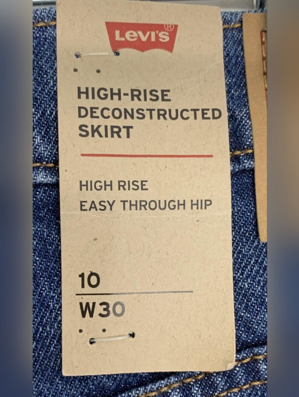Levi's High-Rise Deconstructed Denim Skirt Size 10/W30 MSRP $59.50 - Picture 4 of 6